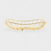 Ваза для фруктов "Милена" 28*28*7 см, цвет золотой