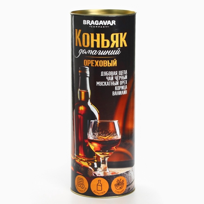 Подарочный набор для приготовления настойки &laquo;Коньяк орехи&raquo;, набор трав и специй, бутылка