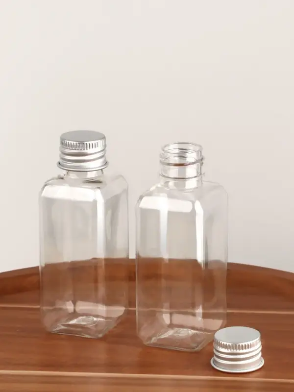 Набор для хранения, 2 бутылочки по 50 мл, 9 &times; 3 см, цвет серебристый/прозрачный