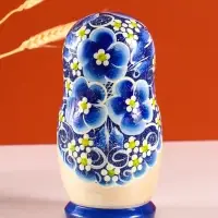 Матрёшка дерево &laquo;Марина&raquo;, гжель, 5-кукольная, 19 см