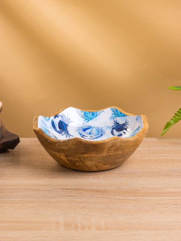 Салатник "Крабы" дерево манго 20х20х8 см