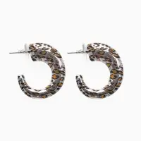 Серьги пластик &laquo;Леопард&raquo;, цвет серебро