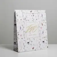 Пакет подарочный ламинированный, упаковка, Gift for you, ML 21 х 25 х 8 см