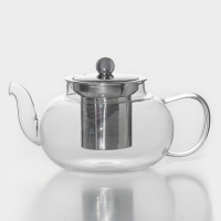 Чайник стеклянный заварочный с металлическим ситом Доляна &laquo;Калиопа&raquo;, 600 мл