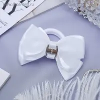 Резинка для волос бант "Школьница" классика, 7 см, белый