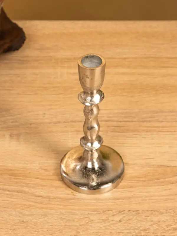 Подсвечник "Зима" 7х7х15 см, алюминий, цв. серебро