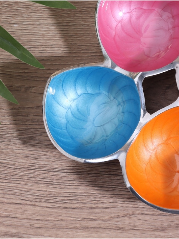 Менажница "Микс" алюминий 23х23х4 см