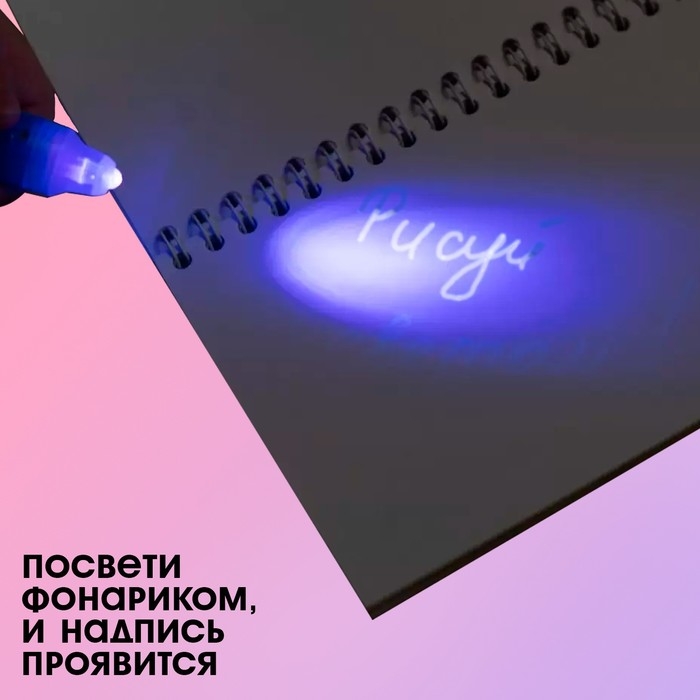 Ручка шпиона &laquo;Принцесса&raquo;, с блокнотом, невидимые чернила, ультрафиолетовый фонарик