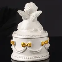 Шкатулка с бантами "Ангел " 12х9 см, перламутр