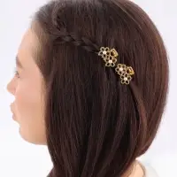 Крабик для волос &laquo;Маргарита&raquo;, ромашки жемчуг, 2.5 см, золото