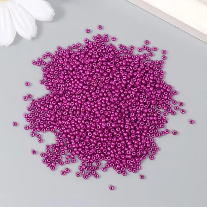 Бисер стекло 12/0 "Сливовый" 15 гр