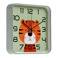 Часы настенные "Тигренок", детские, плавный ход,  19х19см, зеленые