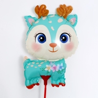 Воздушные шары фольгированные 15" &laquo;Оленёнок&raquo;, 5 шт., с палочкой