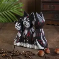 Сувенир дерево "Кошки с колокольчиком" 4х13х13 см