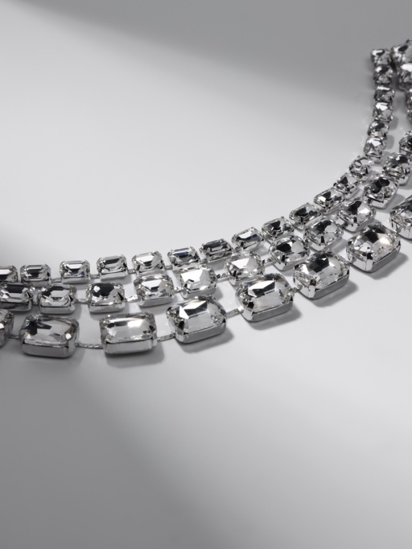 Чокер-колье &laquo;Сияние&raquo; трио на увеличение, цвет белый в серебре, 36 см