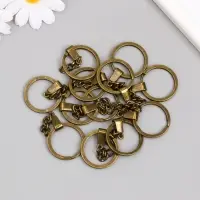 Основа для брелока кольцо металл с плоским креплением латунь 3х6 см