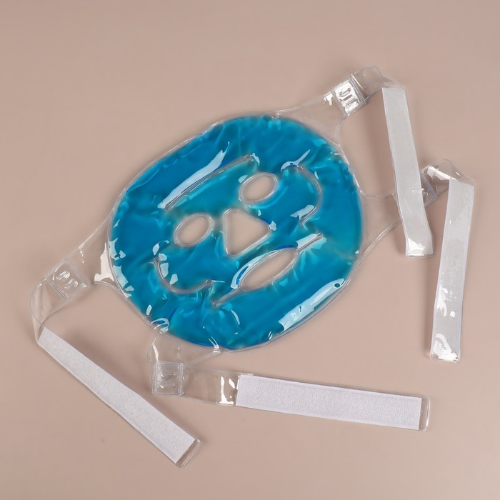 Маска для лица гидрогелевая, охлаждающая/согревающая, d = 21 см, цвет синий