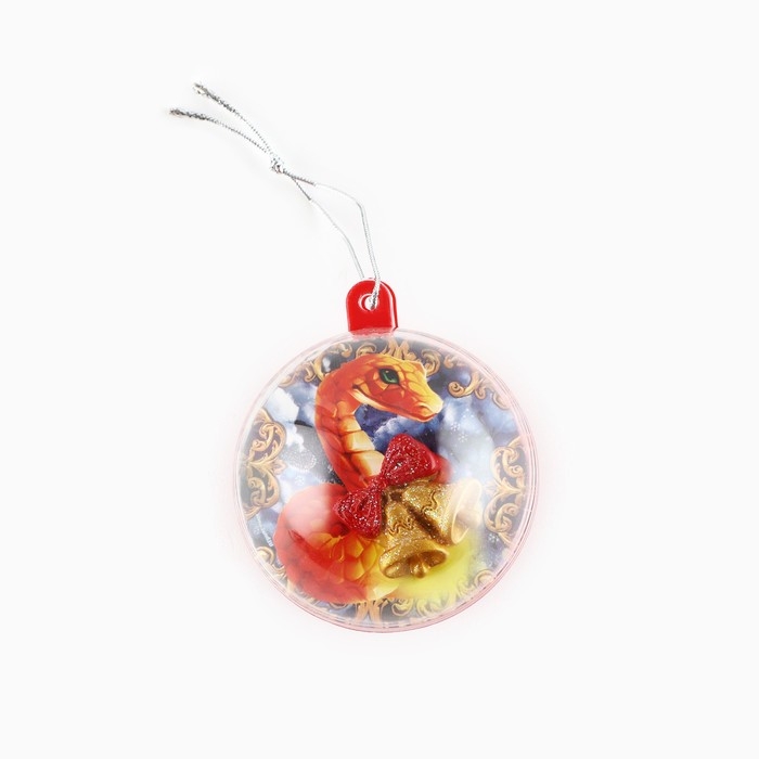 Новогодний шар ёлочный &laquo;Змейка&raquo;, на Новый год, d = 6 см