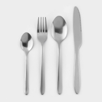 Столовые приборы из нержавеющей стали &laquo;Классика&raquo;, 24 предмета, на подставке, толщина 1,2 мм, цвет серебряный