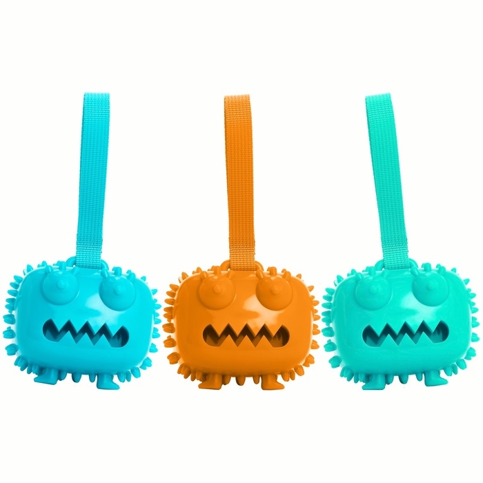 Игрушка под лакомства для собак "Квадратный монстр" 9 см, ТПР, микс цветов