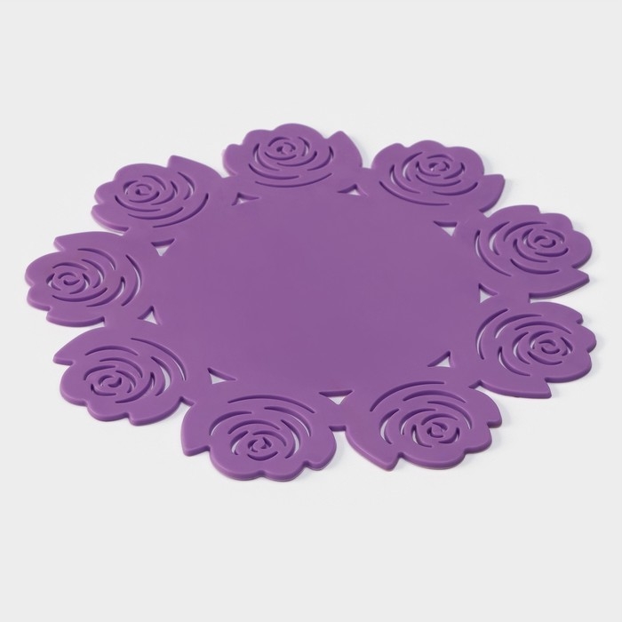 Подставка под горячее &laquo;Летний домик&raquo;, d=19 см, цвет фиолетовый