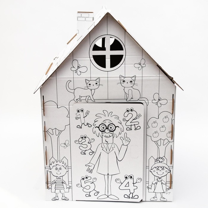 Набор для творчества &laquo;Дом-раскраска: Синий трактор&raquo;, дом из картона