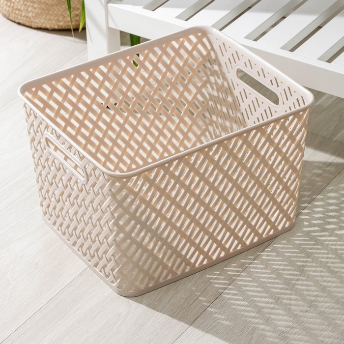 Корзина для хранения &laquo;Плетёнка&raquo;, 35&times;29&times;22,5 см, цвет бежевый