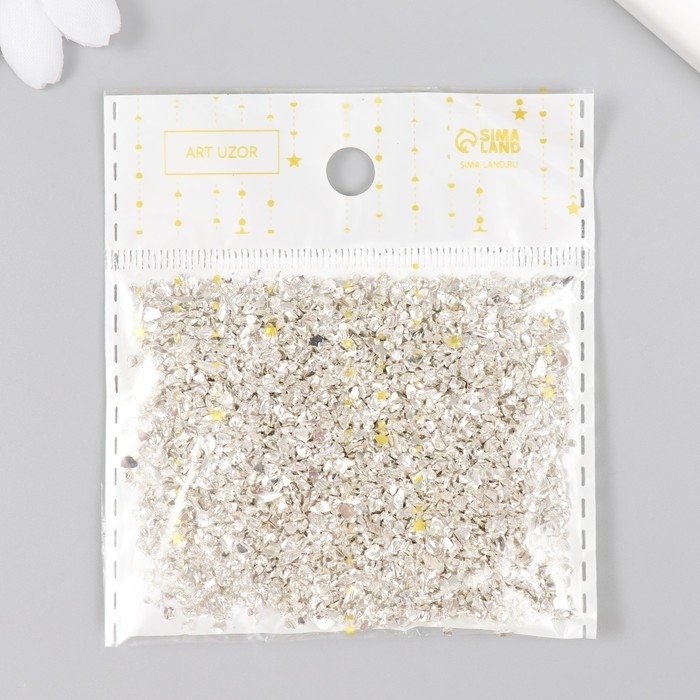 Декор стекло "Слюда серебро" 20 гр