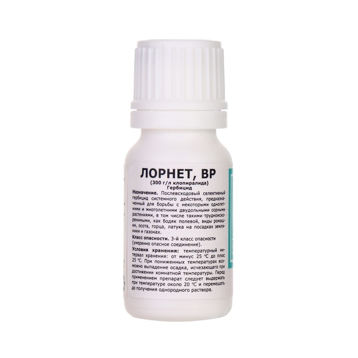 Гербицид для уничтожения сорняков на газоне и землянике Гербицид для уничтожения сорняков на газоне и землянике "Лорнет", флакон, 12 мл