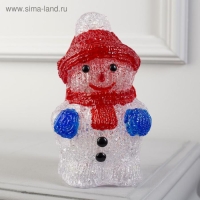 Светодиодная фигура &laquo;Снеговик&raquo; 11 &times; 22 &times; 11 см, акрил, 24 LED, батарейки ААх2 (не в комплекте), свечение мульти (RGB)