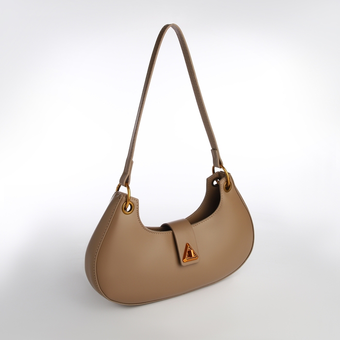 Сумка женская багет на молнии TEXTURA, средний размер, цвет светло-коричневый