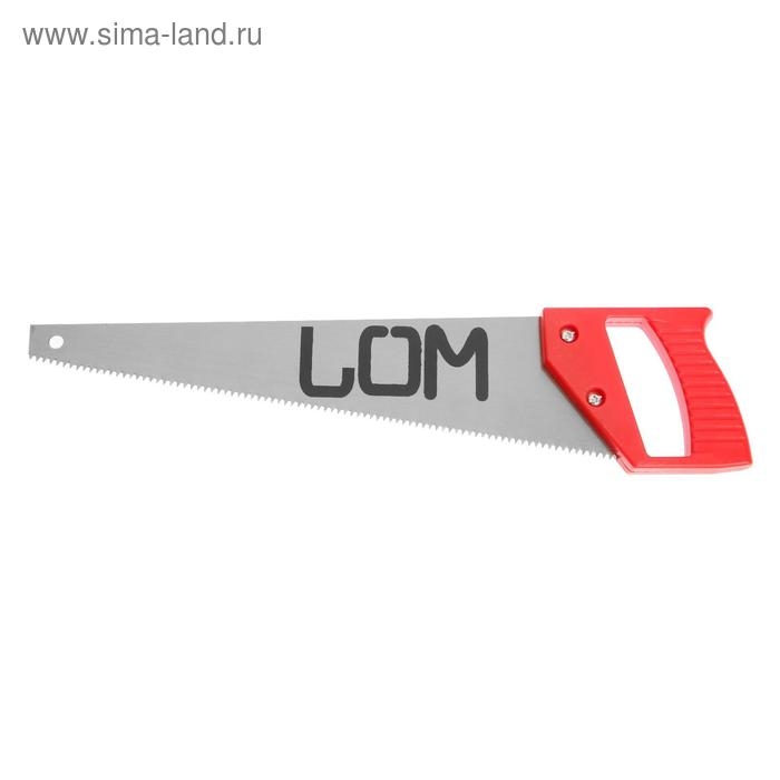 Ножовка по дереву ЛОМ, пластиковая рукоятка, 7-8 TPI, 350 мм