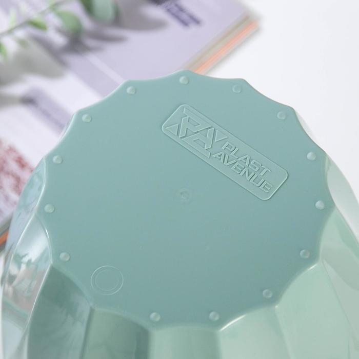 Кашпо для цветов со вставкой &laquo;Флюте&raquo;, 3 л, цвет нефрит