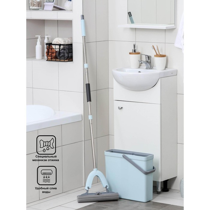 Швабра с отжимом и ведро Raccoon: швабра ПВА, ведро для полоскания 11 л