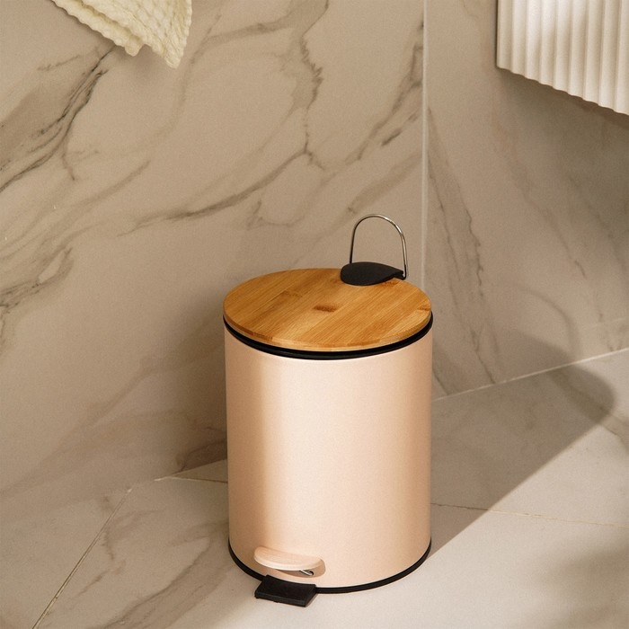 Ведро для мусора SL Home, 5 л, 20,5&times;24&times;26 см, цвет бежевый