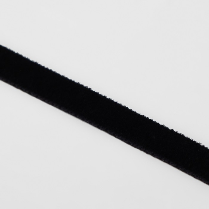Лента бархатная, 6 мм, 18 &plusmn; 1 м, цвет чёрный №03