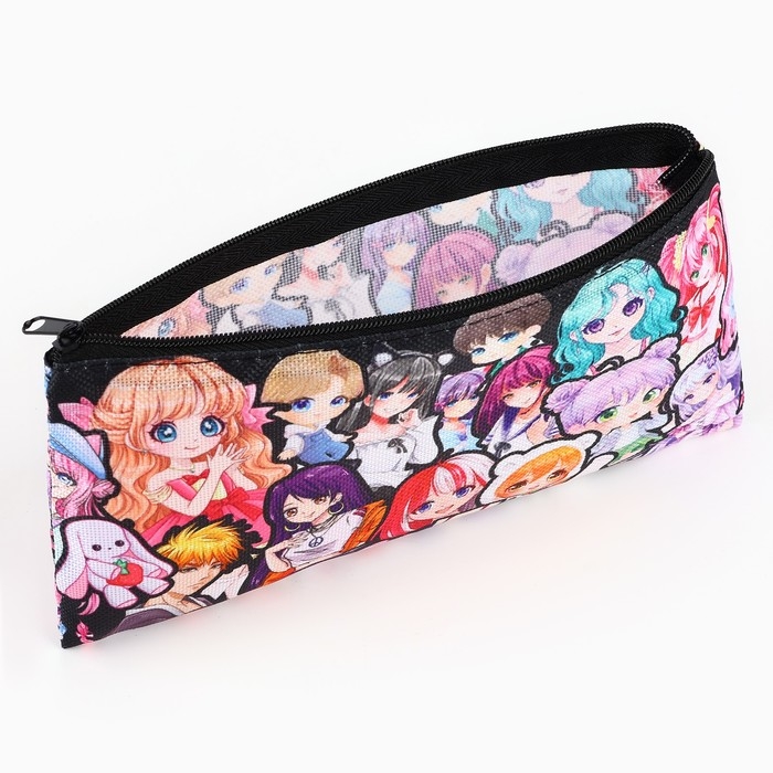 Пенал школьный текстильный &laquo;1 сентября: Стикер аниме&raquo;, 20 х 8 см