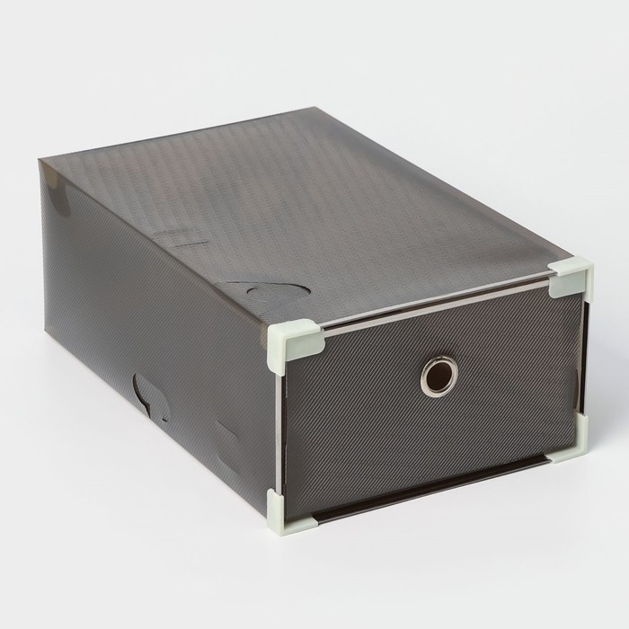 Коробка для хранения обуви выдвижная Доляна Large size, 22&times;34&times;13 см, цвет черный