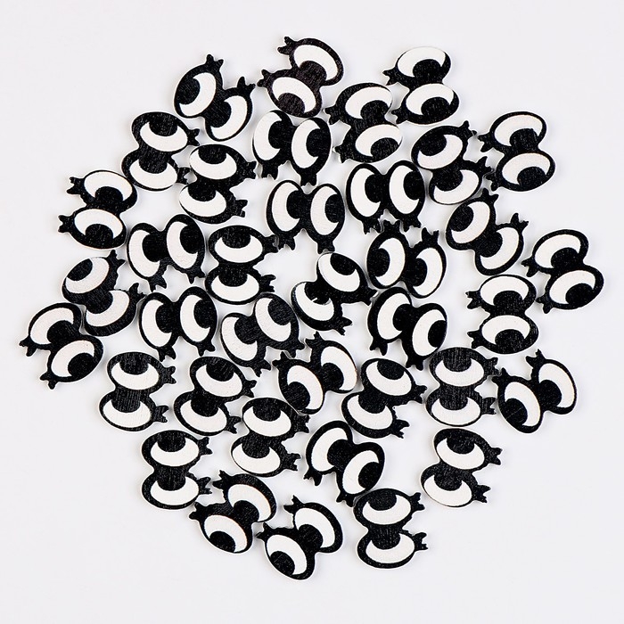 Глаза деревянные , набор 40 шт., размер 1 шт. &mdash; 1,6 &times; 1,5 см