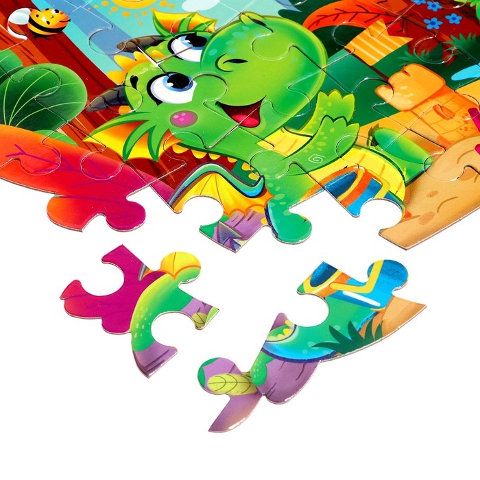 Набор пазлов с игрушкой &laquo;Дракончик на каникулах&raquo;, 37 деталей