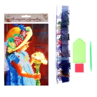 Алмазная мозаика с частичным заполнением &laquo;Девочка&raquo; и гравюра &laquo;Кошачьи нежности&raquo; А5