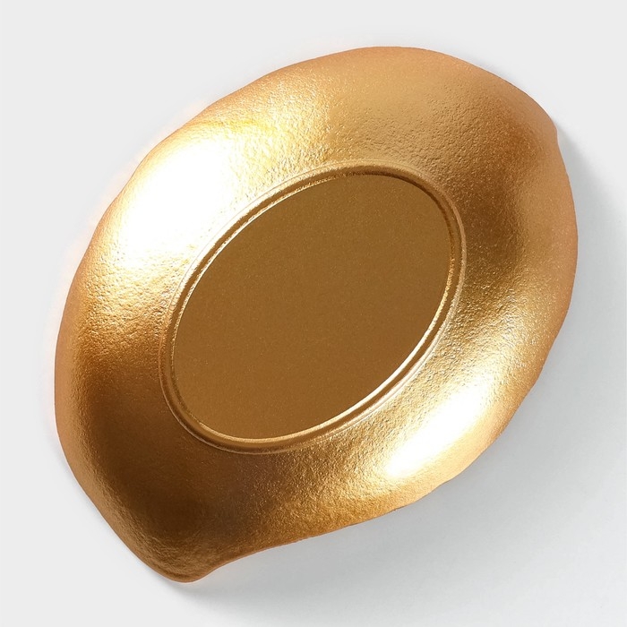 Блюдо для фруктов Доляна &laquo;Золотой лист&raquo;, 18&times;13 см, цвет золотой