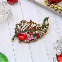 Брошь &laquo;Лист осенний&raquo; ажурный, цветная в чернёном золоте