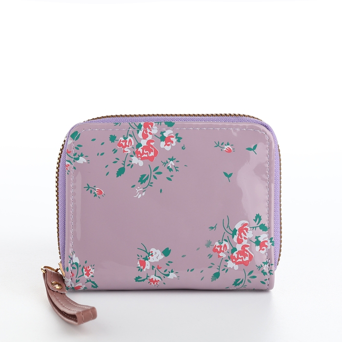 Кошелёк женский на молнии, лакированный, цвет сиреневый