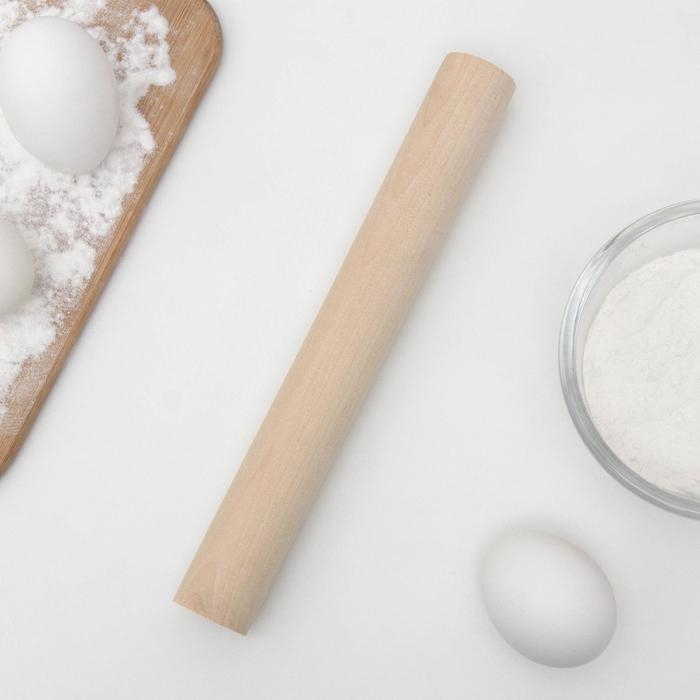 Скалка прямая Доляна, 24&times;3 см, берёза