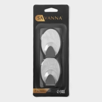 Крючки самоклеящиеся SAVANNA &laquo;Овал&raquo;, 2 шт, металл, 5&times;3,3&times;2 см