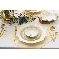 Столовые приборы из нержавеющей стали Magistro &laquo;Фолк&raquo;, 4 предмета, цвет золотой