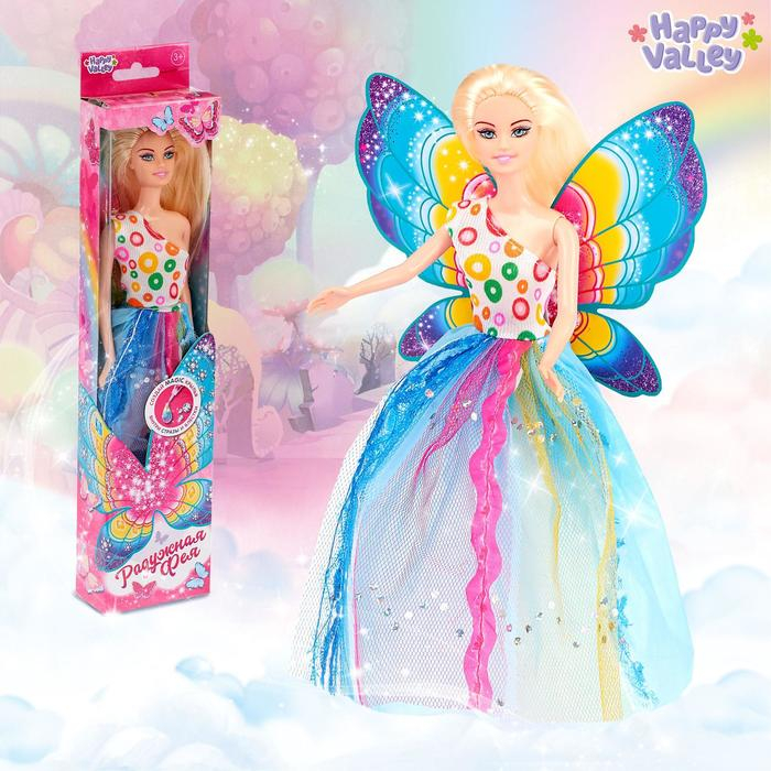 Кукла-модель с крыльями &laquo;Радужная фея&raquo;, гель с блёстками и стразы в наборе