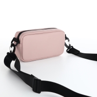 Сумка женская на молнии, TEXTURA, маленький размер, длинный ремень, цвет розовый