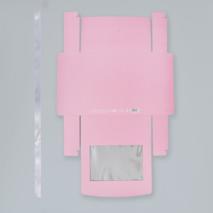 Коробка-фоторамка подарочная складная, упаковка, &laquo;Розовая вата&raquo;, 20 х 18 х 5 см